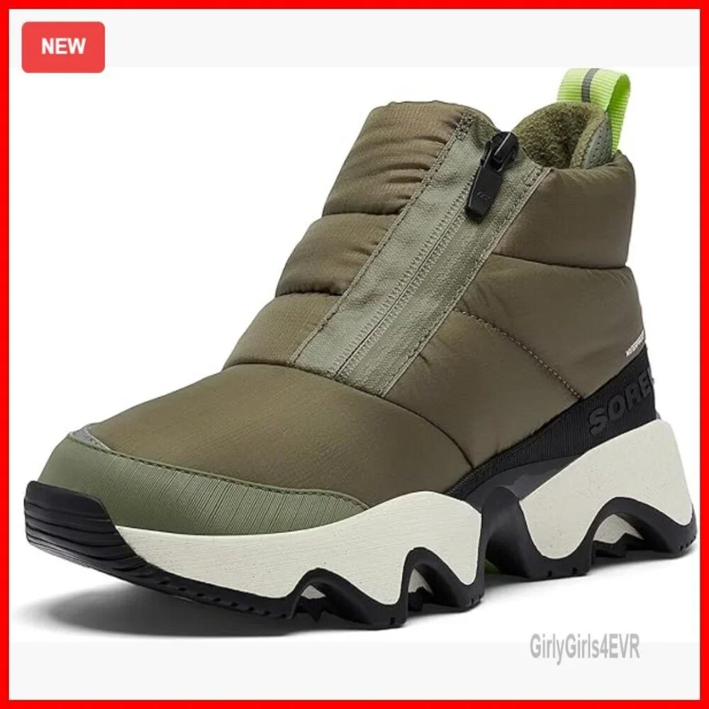Waterproof Zip-Up Snow Boots with Fleece Lining, Rubber Outsole